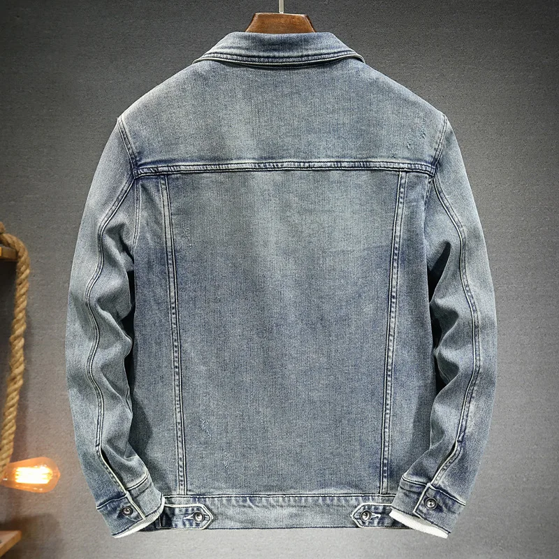 

Spring new men's denim jacket washed Japanese style men's slim jacket fashion personality denim clothes