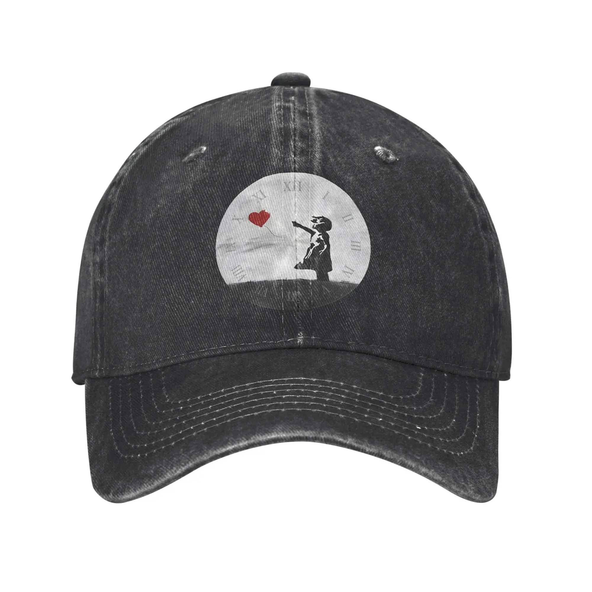 Banksy Girl with heart balloon graffiti ORIGINAL WALL Fashion Baseball Cap  Trendy Gift Hats  Hiking Hats