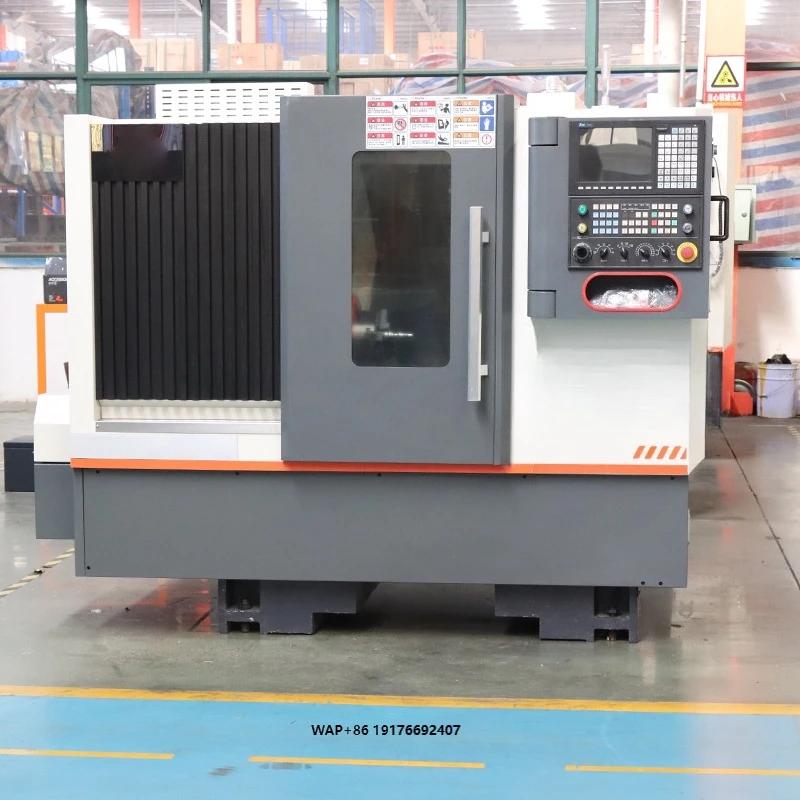 High-Precision TCK36A Slant Bed CNC Lathe Machine 80mm Spindle Bore HIWIN Linear Guide 3-Jaw Chuck Tool Post for Metal Cutting
