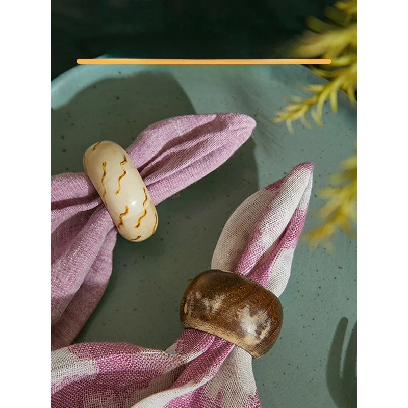 

an Yu Napkin Tablecloth Button Hotel Dining Table Decoration Wooden Material Western Dining Utensils Set Origin China