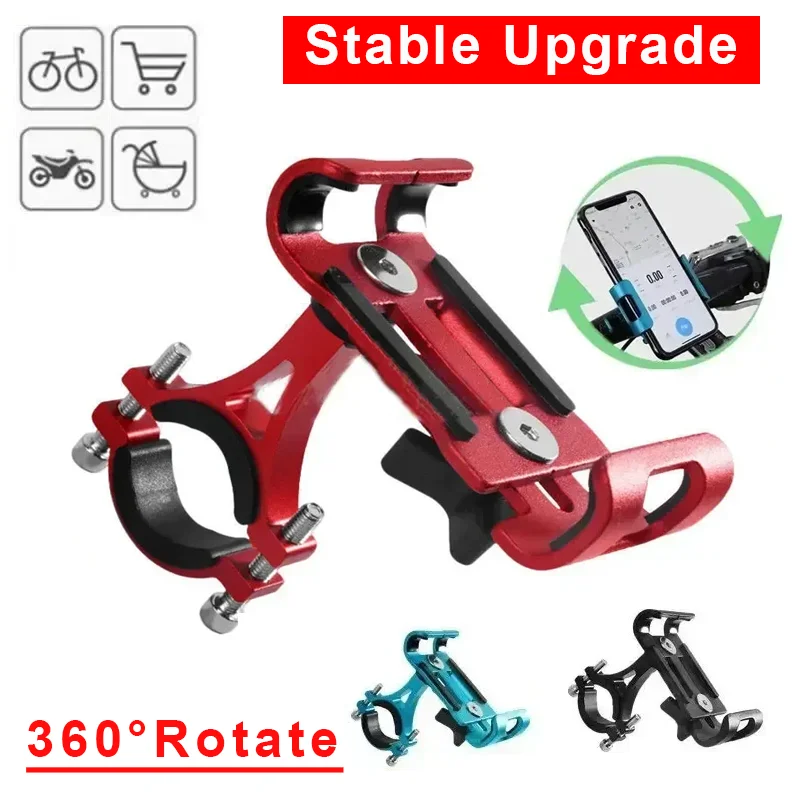 360 Rotate Metal Motorcycle Bicycle Phone Holder Aluminum Alloy Anti-slip Bracket Support GPS Clip Bike Phone Stand for iPhone