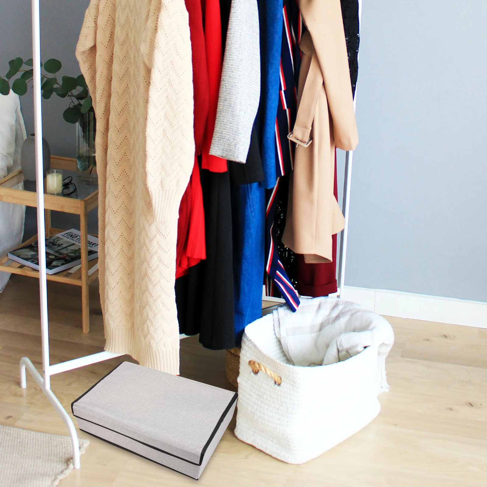 

Underwear Drawer Organizer Box 16 Grids Dustproof Cover For Socks Bras Storage Closet Divider Washable Fabric