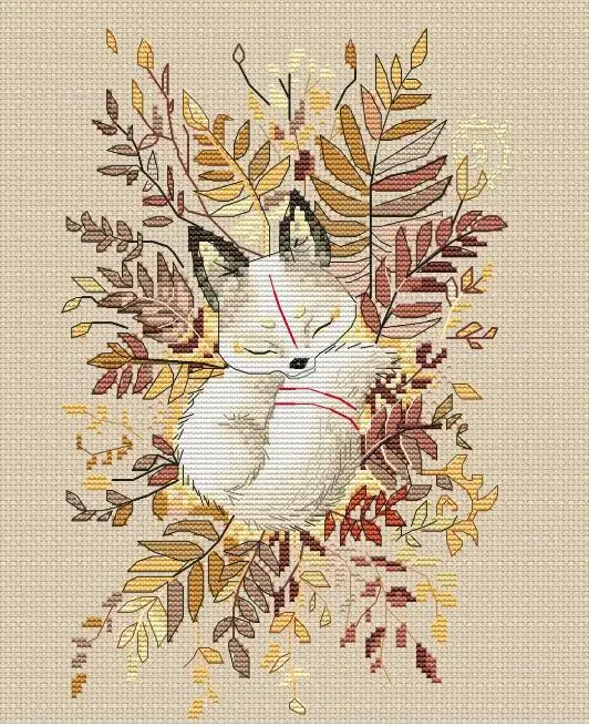 

MM200650 Home Fun Cross Stitch Kits Package Greeting Needlework Counted Kits New Style Joy Sunday Kits Embroidery Fox Animal DIY