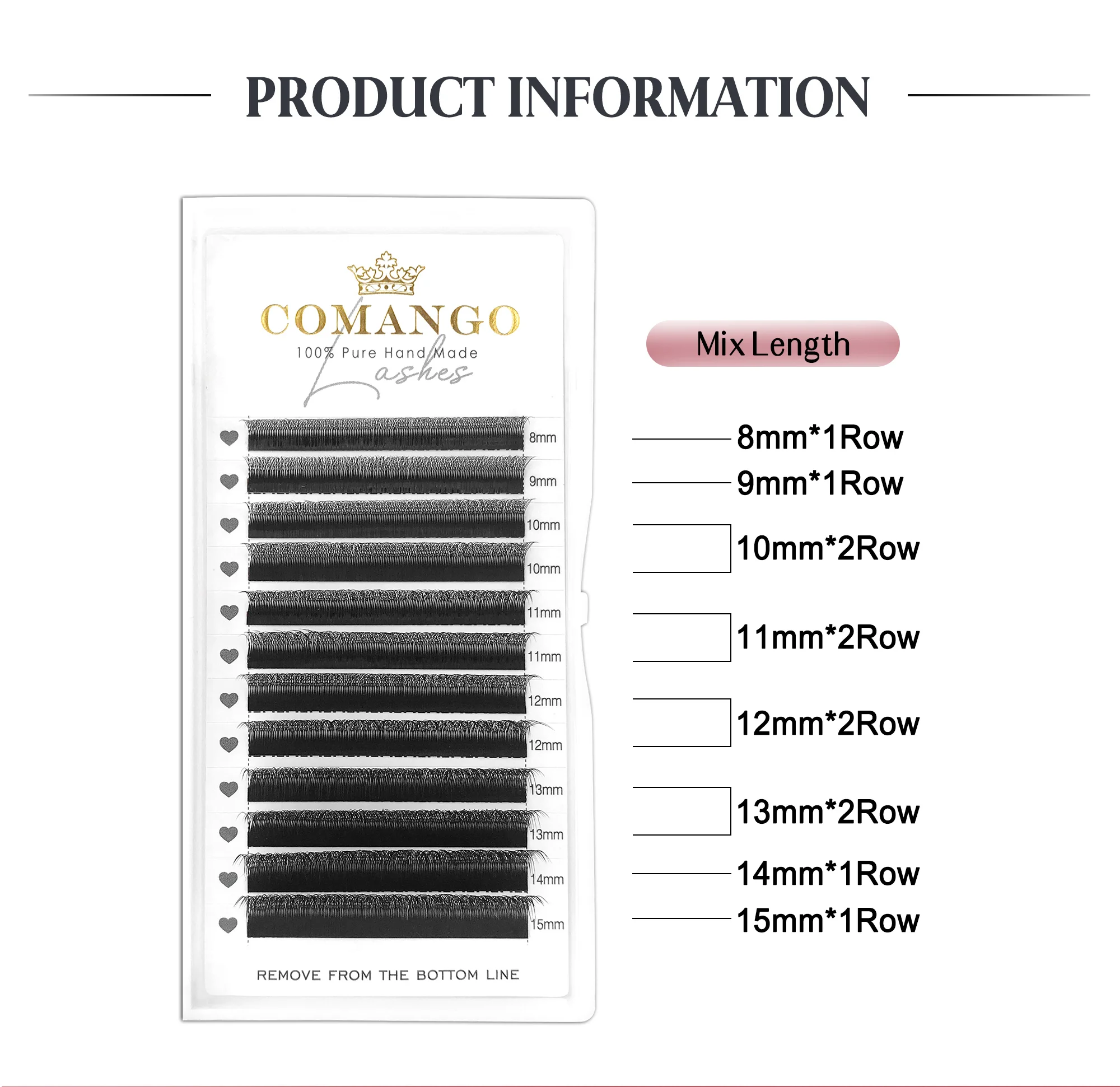 CoMango 12 Reihen/Tabletts 3D W Spark Clover Wimpernverlängerung, natürliches Volumen, weiche falsche Wimpern, Make-up-Großhandel – Detail 3