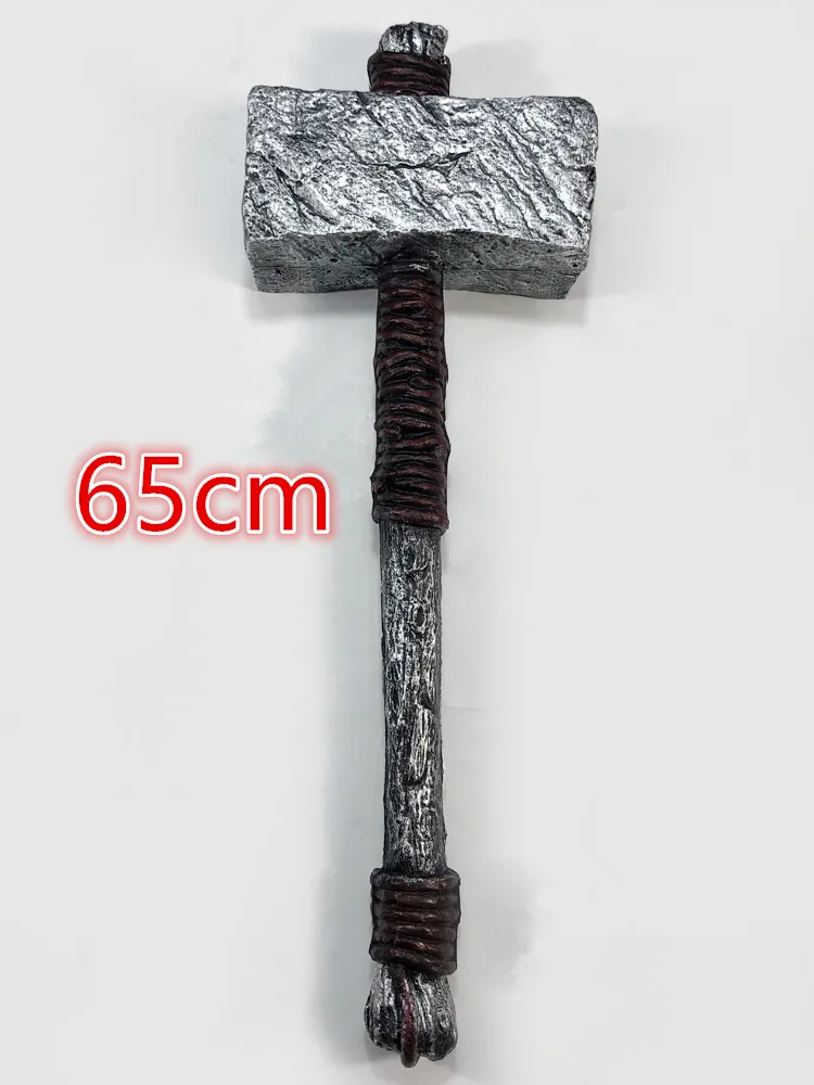 Martillo de lucha para Cosplay, martillo de sacrificio de la bestia de guerra, juego de utilería de película Cos 1:1, martillo de tribu primitiva, modelo de arma de seguridad de PU de 63cm