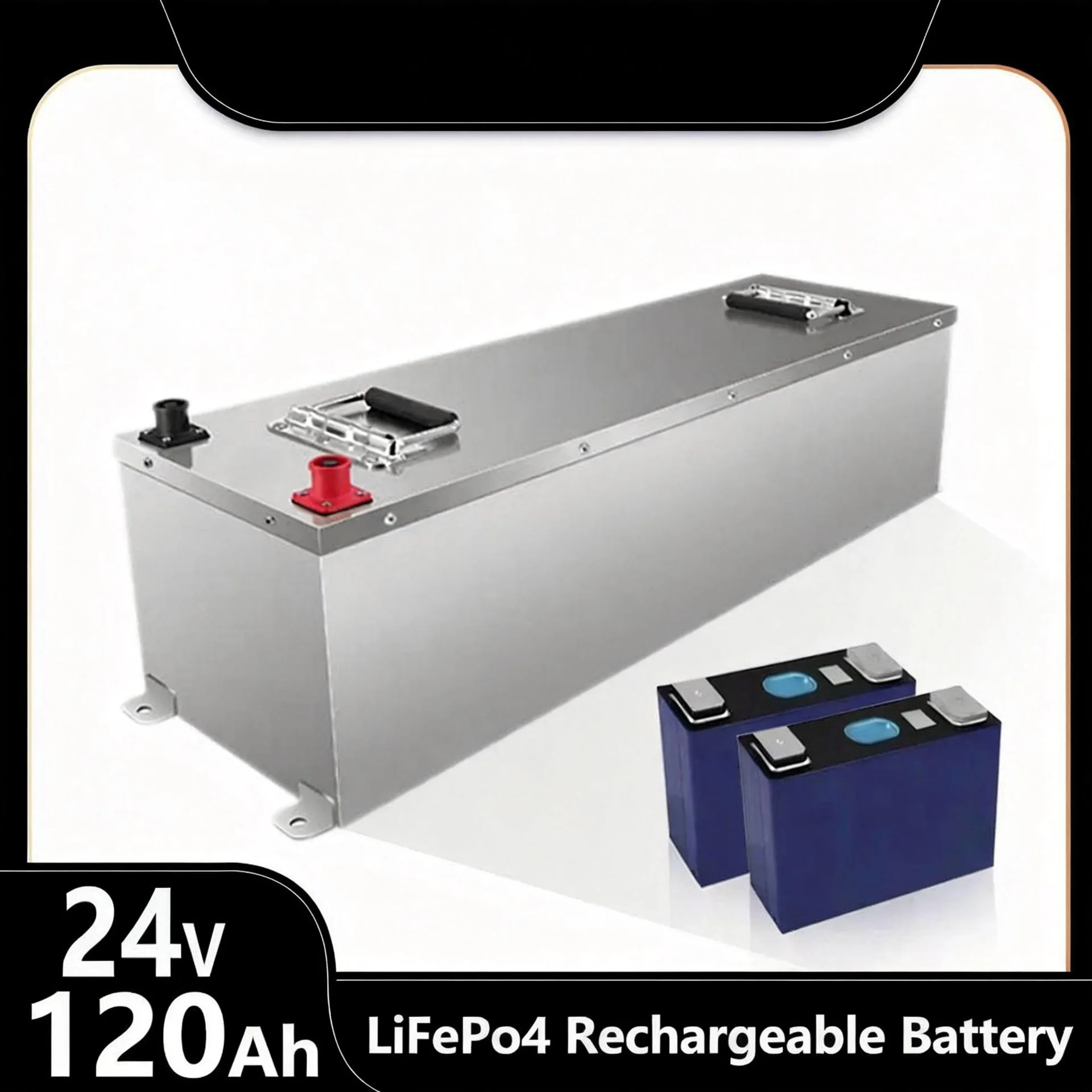 

Lithium Iron Phosphate 24V 120AH Large Capacity Lithium Battery RV Boat Outdoor Waterproof Energy Storage Battery