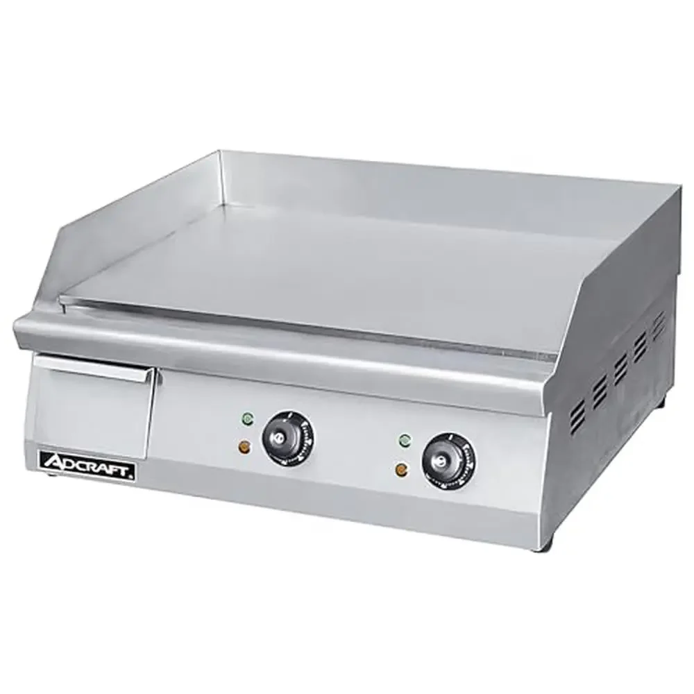 

24" Electric Countertop Griddle Stainless Steel Thermostatic Controls 3/4' Steel Plate 60K BTU Fast Cooking Large Area Even Heat