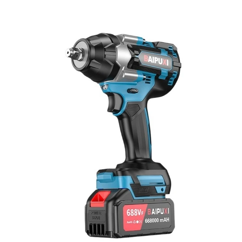 

Brushless electric wrench, lithium-ion charging impact wrench, high torque construction worker electric tool