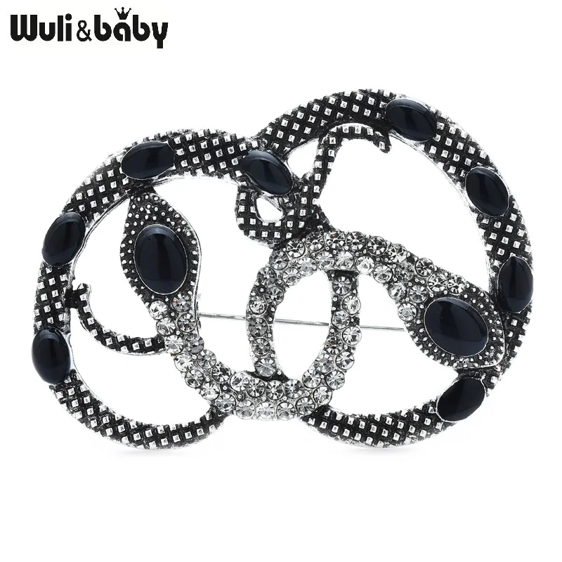 Wuli&baby Vintage Two Snakes Brooches For Women Unisex 3-color Vintage Animal Party Casual Brooch Pins Gifts