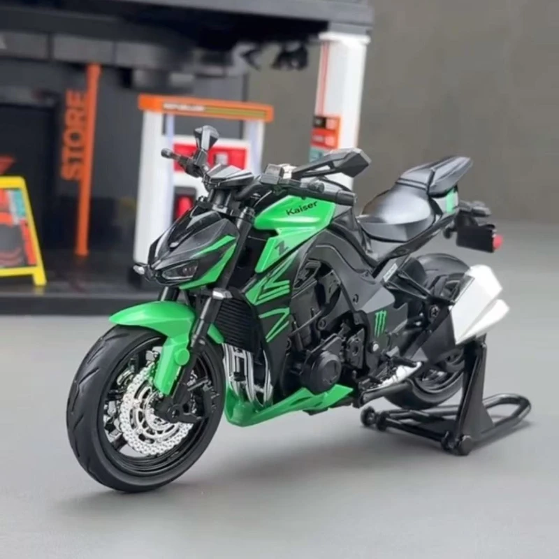 

1:12 Kawasaki Z1000 Motorcycle Toy Model Music Light Miniature Models Shock Absorption Racing Motorbike Boyfreiend Gifts