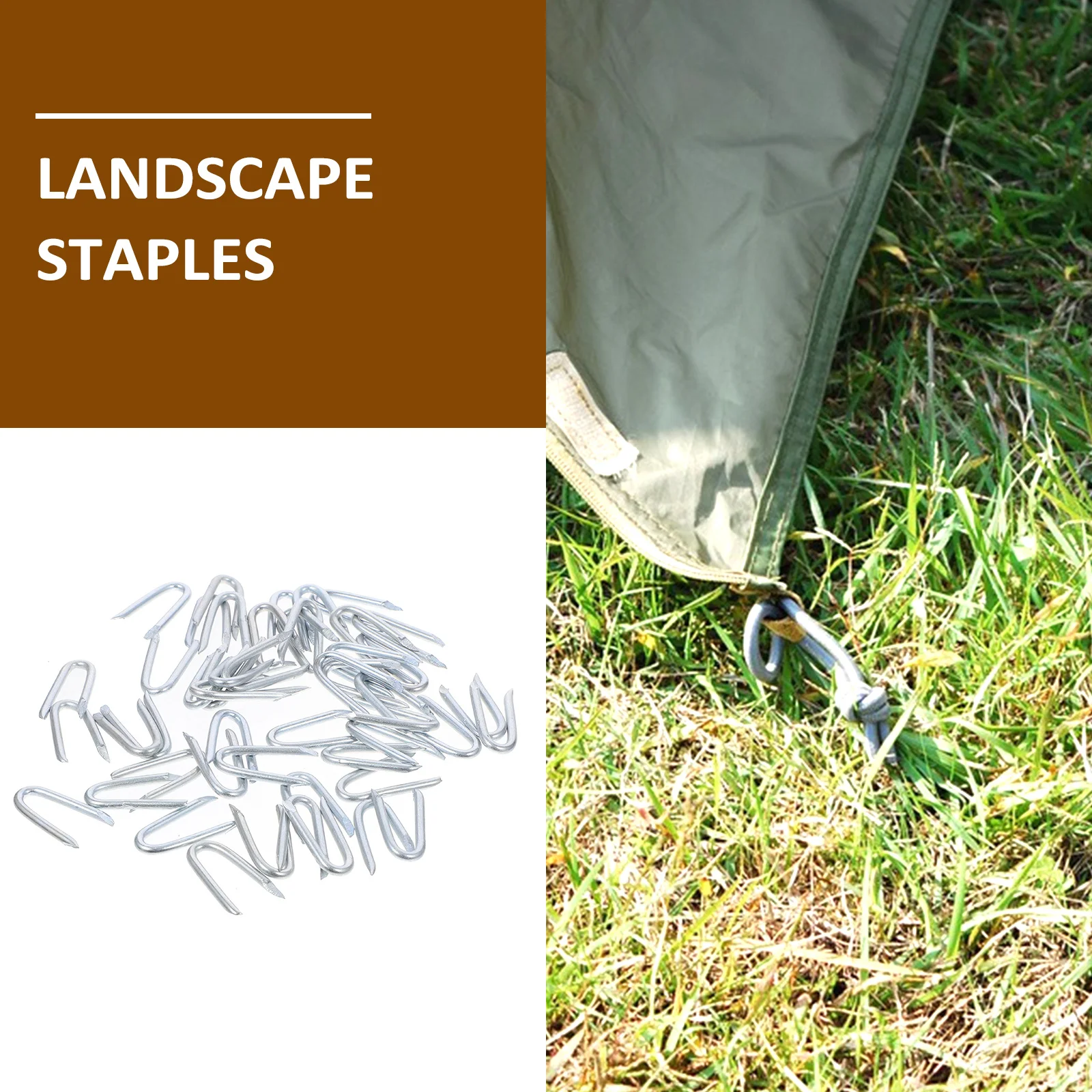 

50Pcs Yard Stakes Garden U Staples Heavy Duty Rust Resistant Landscape Nails for Netting Fencing Fixing Garden Staples