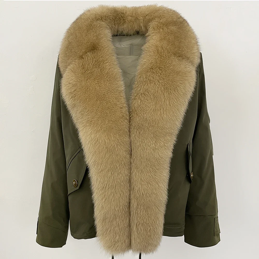 معطف فرو الواقعي للنساء جديد في السترات والسترات سترة شتوية أسفل سترة أسفل معاطف وحدائق خفيفة الوزن منتفخة للنساء