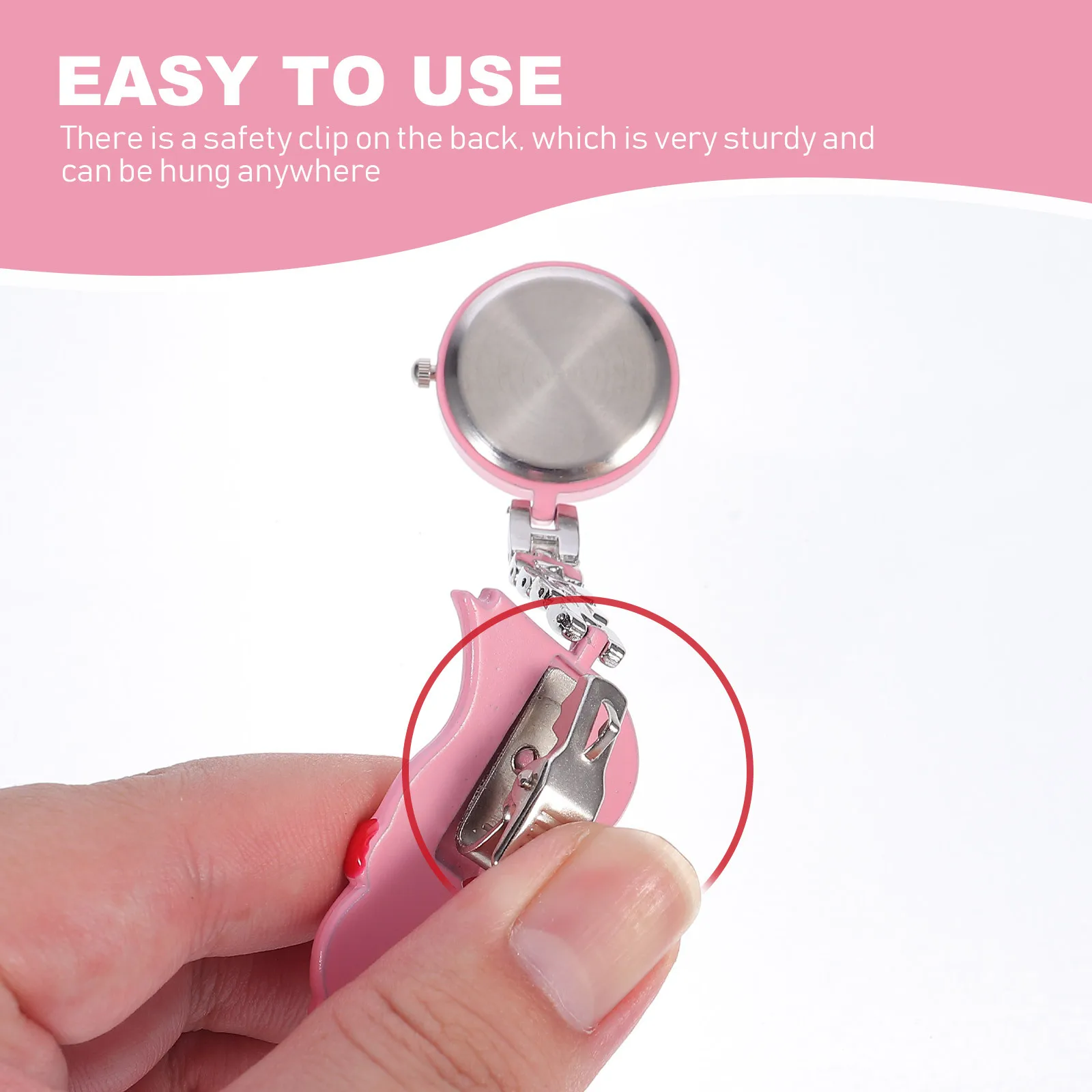 

Nurse Clip-on Pocket Watch Adorable Quartz Watch with Sturdy Safety Clip Heat Resistant Wearable Anywhere for Medical Use