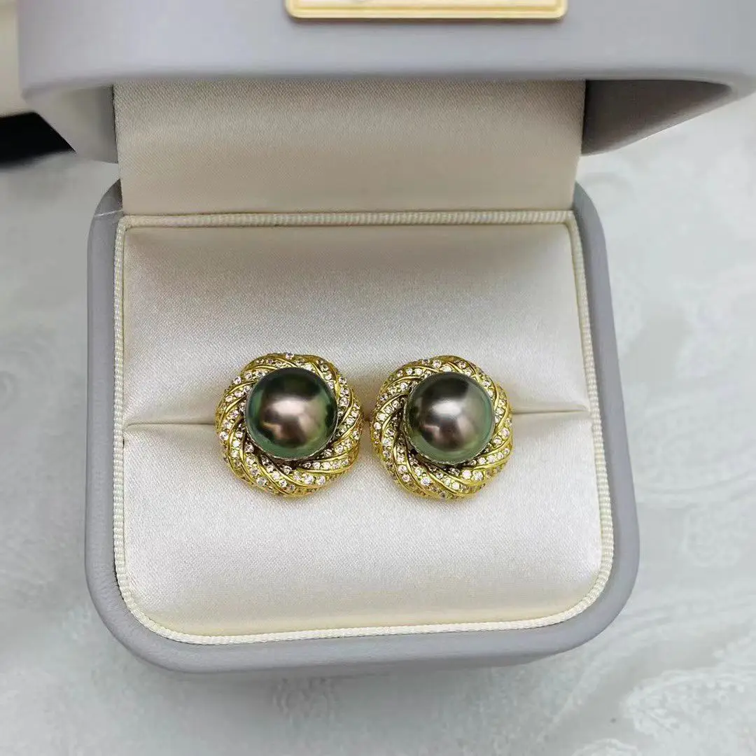 Wholesale S925 Sterling Silver Earrings Mount Findings Settings Base Mounting Parts Accessory for 9-10mm Pearls 5 pairs/lot