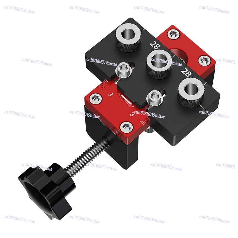 Woodworking 3-in-1 hole punch, round tenon center hole locator, eccentric wheel reaming drill