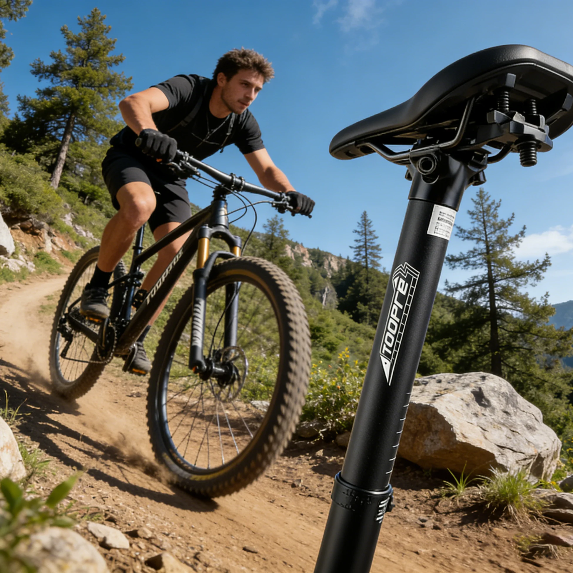 

TOOPRE Bicycle Double Bolt Offset Seatpost 6061 Aluminum 25.4-31.6x400mm for Mountain Bike