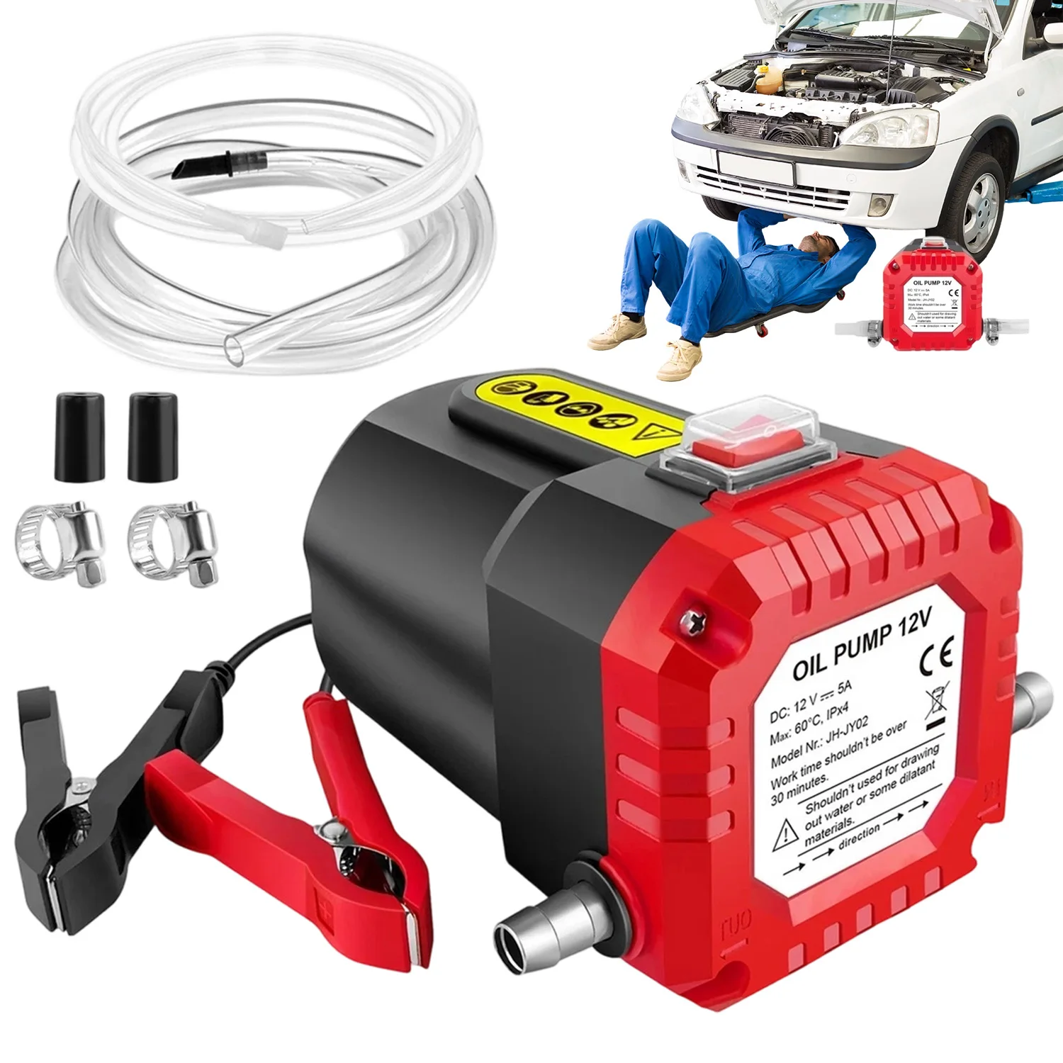 Selbstansaugende elektrische Ölabsaugpumpe, tragbare Flüssigkeitstransferpumpe, Diesel-Kraftstoff-Saugpumpe für Auto, Motorrad, Fahrzeug, Ölwechsel, Wartungswerkzeug