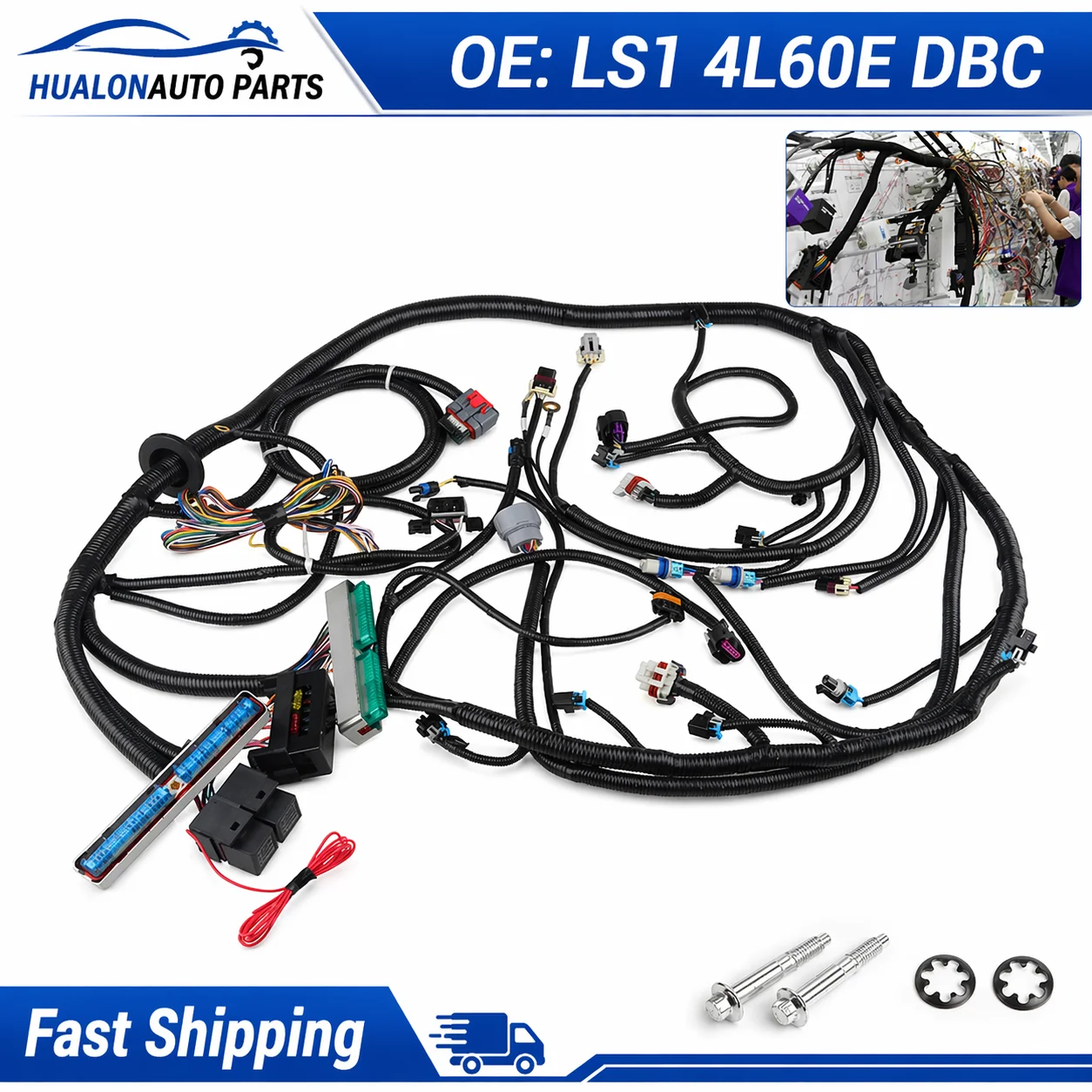 4L60E DBC Engine Wiring Harness Standalone for GM LS1 Vortec Engines 4.8L 5.3L 6.0L 1997-06 W/4L60E Transmission Drive by Cable