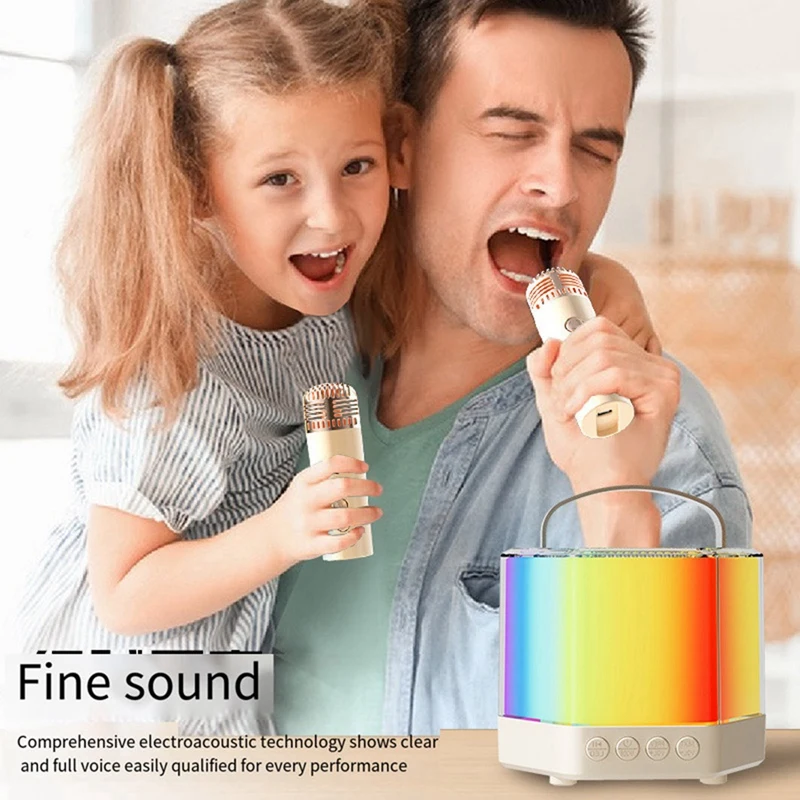 Karaoke-Maschine, tragbarer Bluetooth-Karaoke-Lautsprecher mit Bass mit schillernden Lichtern für Erwachsene und Kinder mikrofone einfach zu installieren