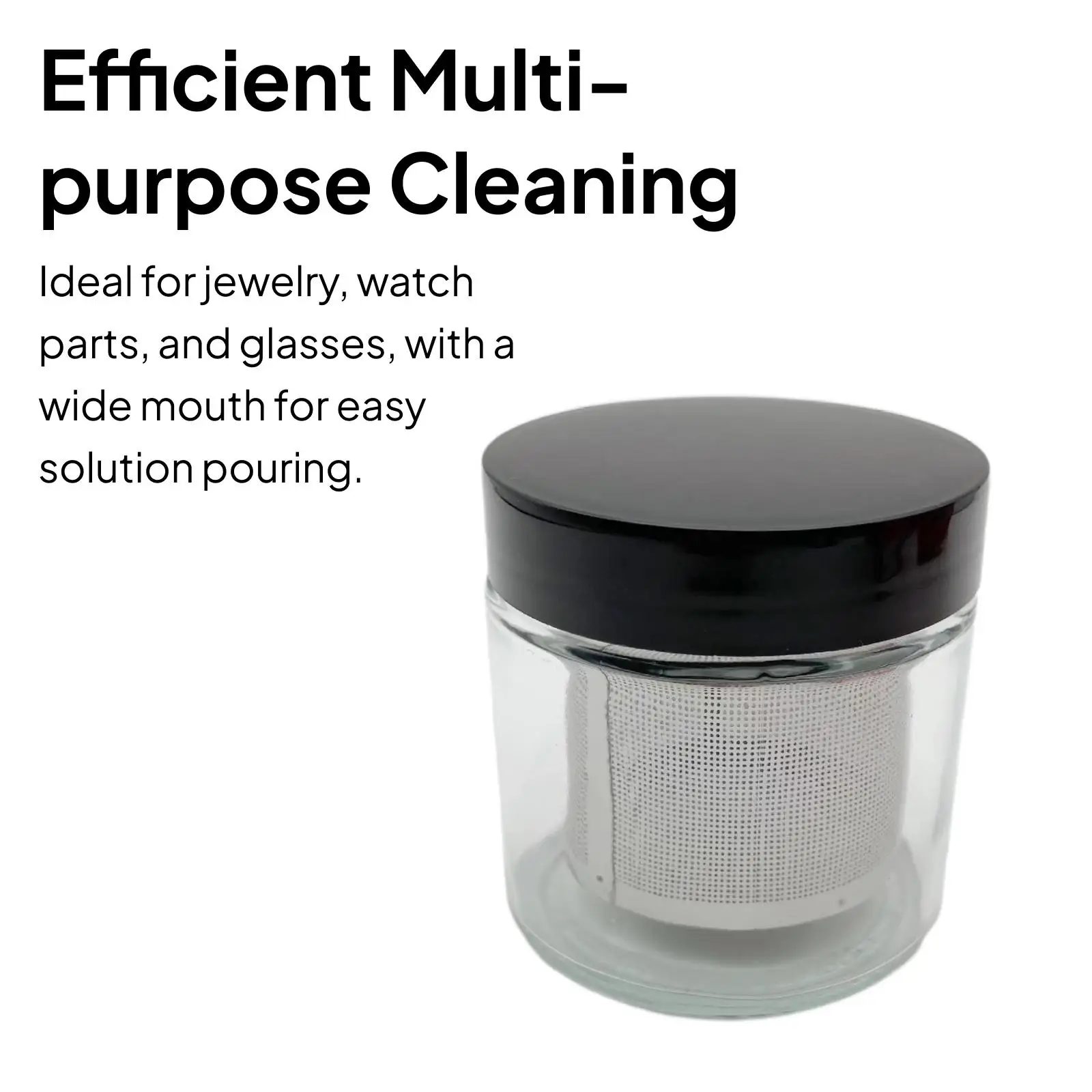 Jewelry Cleaning Jar Gemstone Cleaning Glass Jar Easy to Carry Diamond Washing