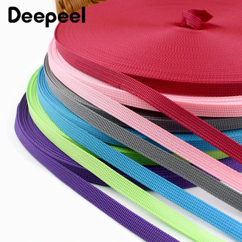 

1Rroll=45M 10mm 0.8mm Thick PP Webbing Strap Belt Sling Luggage Bias Binding Band Handbag Straps Braid Ribbon Sewing Accessories