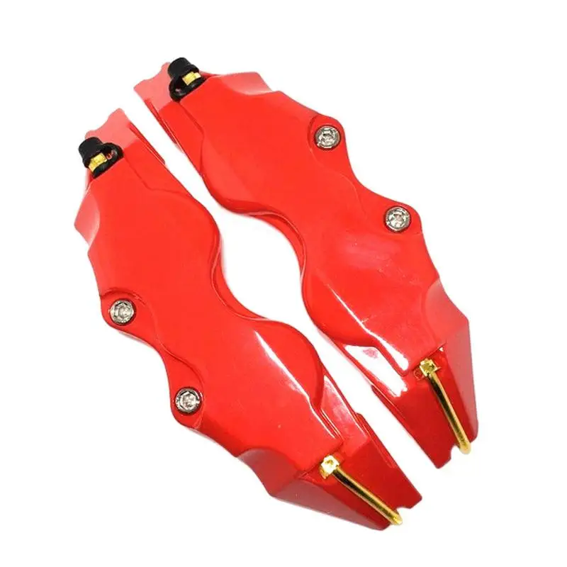 2pcs Car Brake Caliper Cover 3D ABS Auto Front And Rear Brake Caliper Auto Disc Brake Sticker Auto Guard Protector Cover