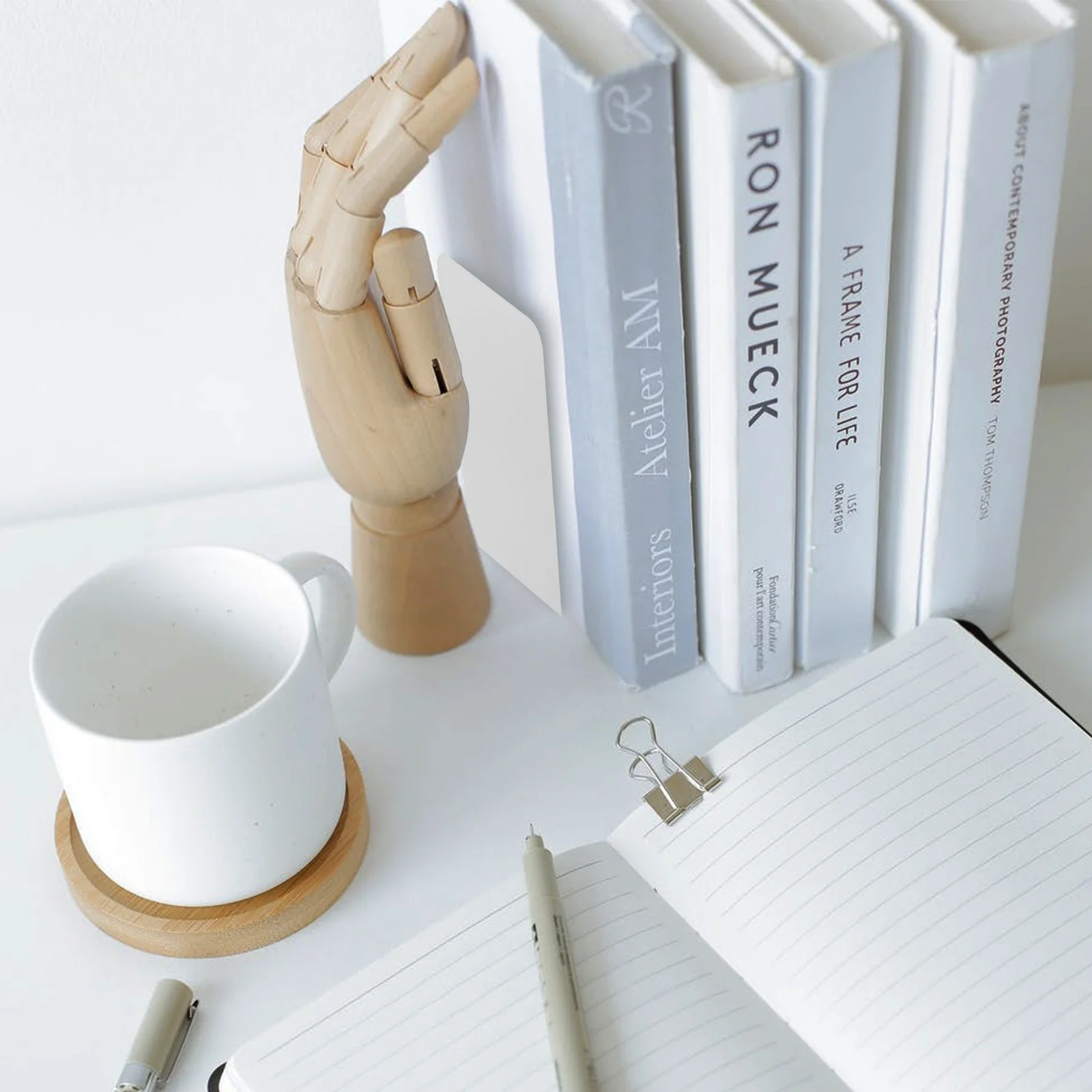 2Pcs Premium Metal Book Stoppers Simple Decorative Desktop Files Magazines Tidy Tool Metal Book Ends Student Bookends