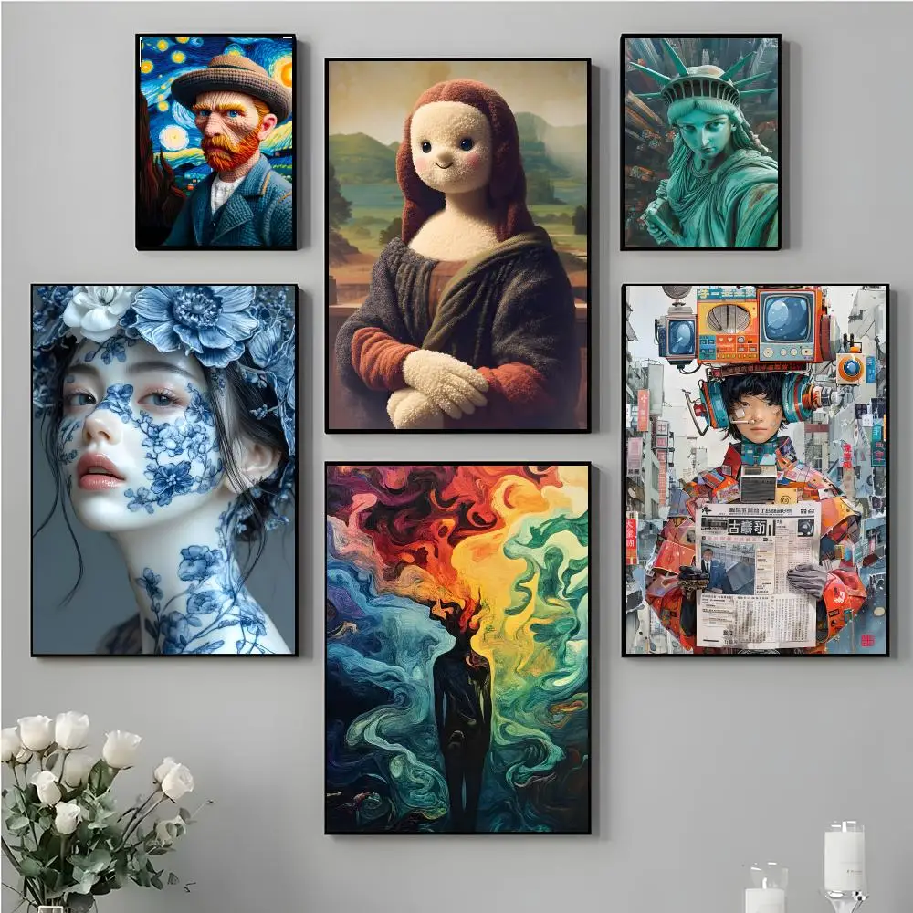 Futuristic AI Generated Arts Poster High-definition poster stickers ideal gifts for bedrooms living rooms