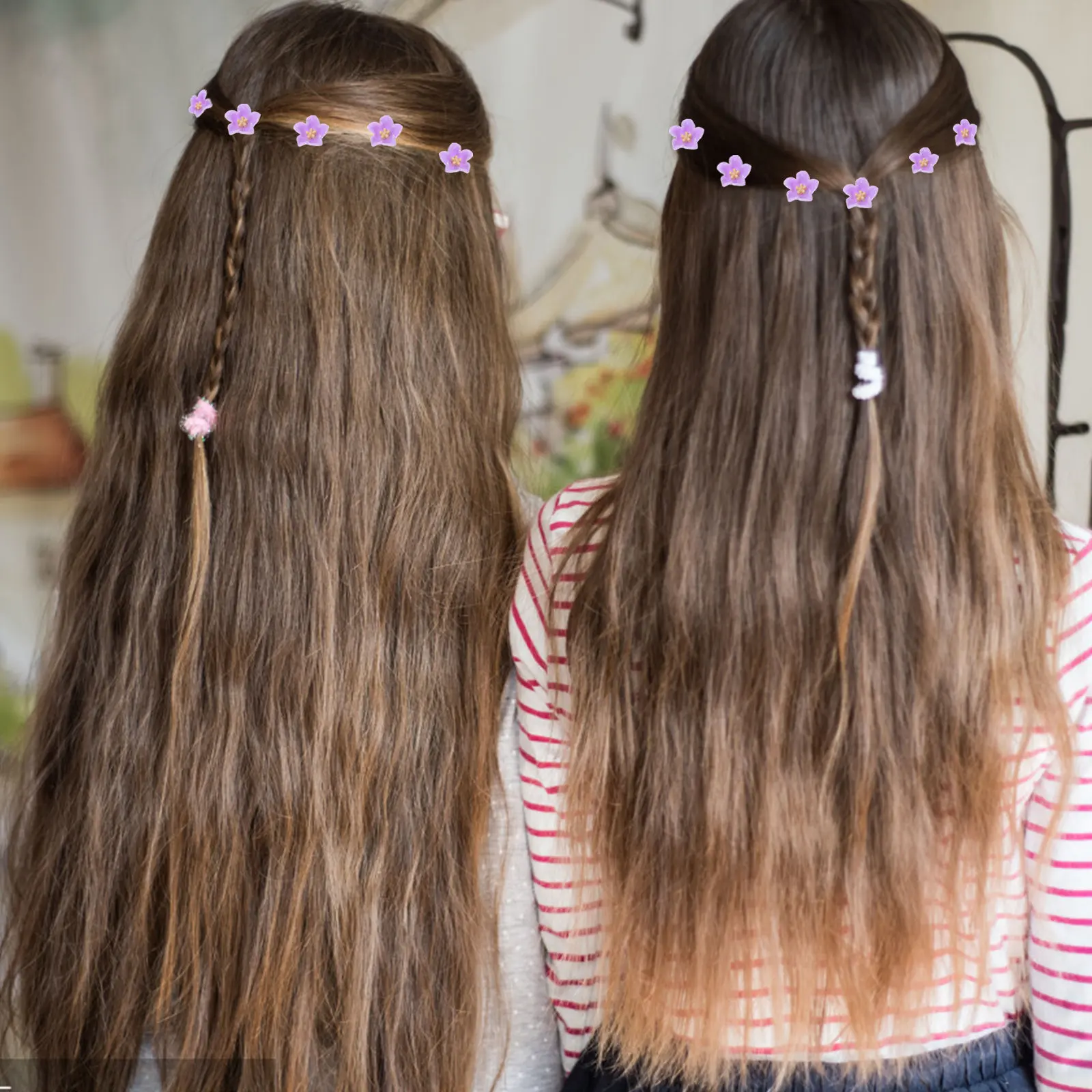 

30 шт. мини-заколок для волос в форме цветов, маленькие декоративные зажимы для волос для девочек, подростков, женщин, для свадеб и вечеринок