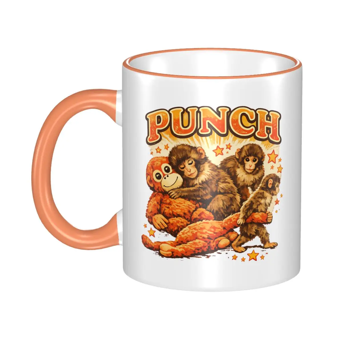 

Cartoon Cute Punch Monkey Oran-Mama Mugs Novelty Tea Cup Gift For Women Men