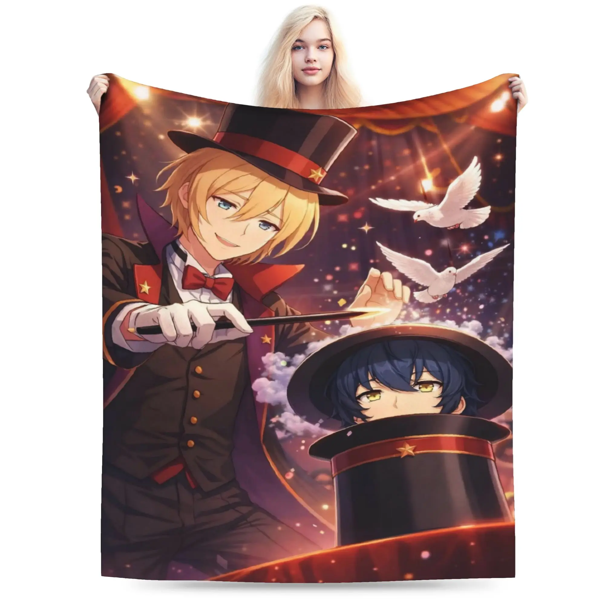 Cozy E-Ensemble-Stars Blanket Stuff Sofa Decorative  Throw Blanket Soft Fleece for Outdoor