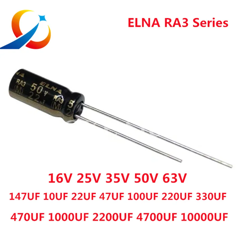 ELNA RA3 Series HiFi Audio Capacitor 16V 25V 50V 63V 10uF 22uF 47uF 100uF 220uF 470uF 1000uF 2200uF 3300uF 10000uF Original 20%