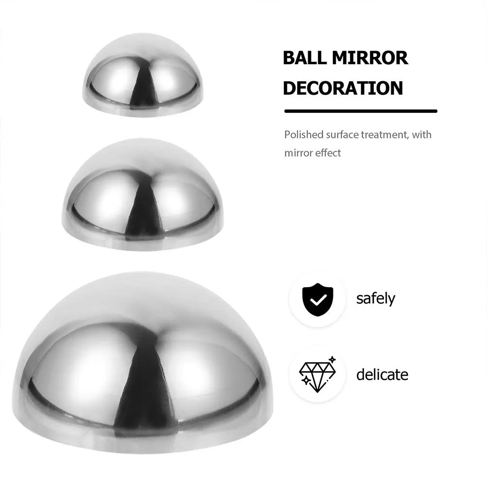 

Semi-sphere Decoration Reflective Mirror Ball Stainless Steel Silver Outdoor Garden 304 Home Wall Decor Gardening Accessories
