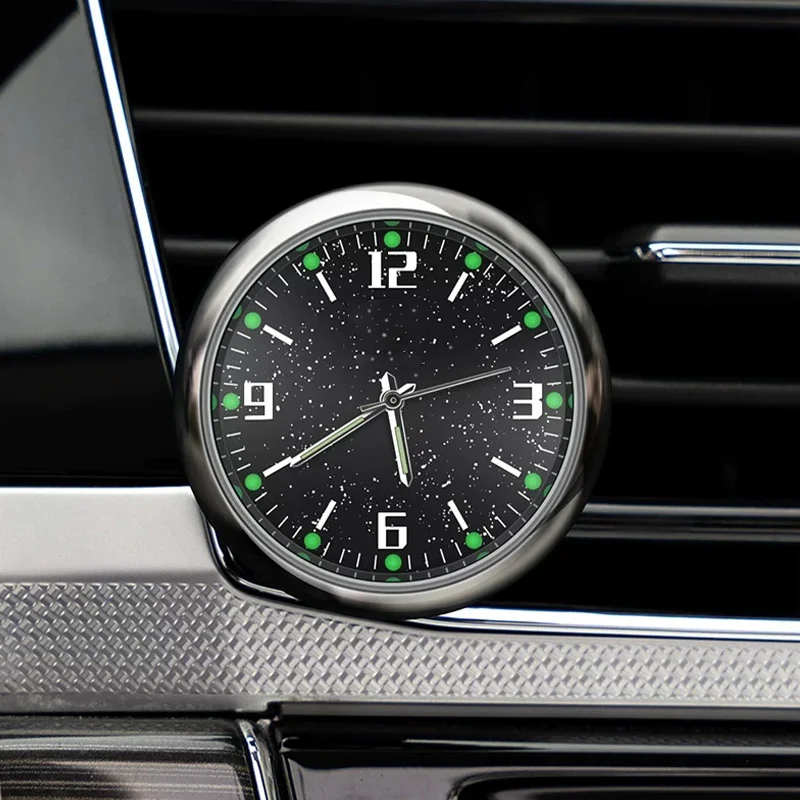 Mini Luminous Car Clock Self-Adhesive Digital Quartz Clock for Auto Dashboard Time Display Car Interior Accessories