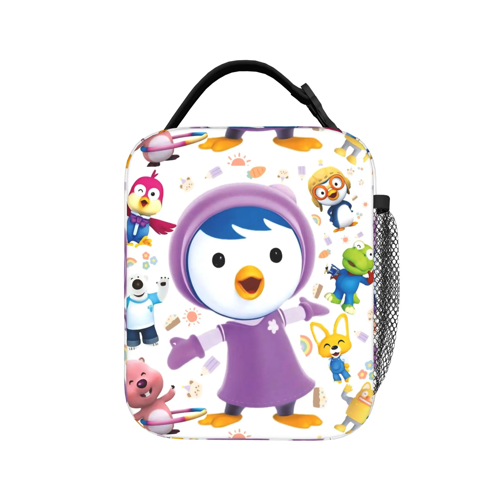 Cartoon Insulated Lunch Bag High Capacity Pororos Reusable Cooler Bag Tote Lunch Box Bento Pouch