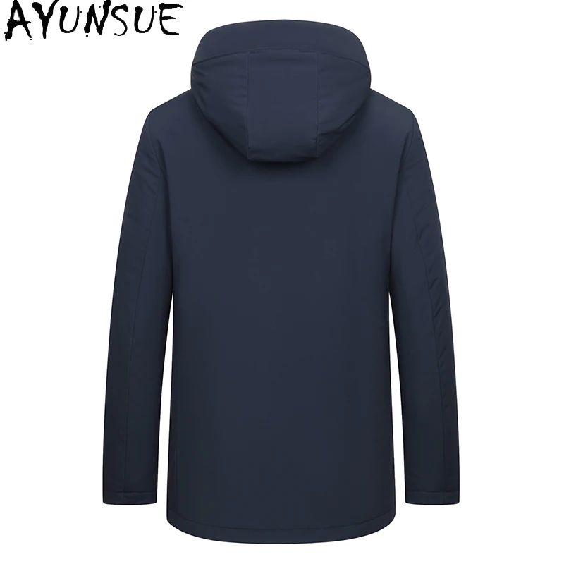 AYUNSUE High-end Natural Fur Coat Men's Clothes Winter Whole Mink Fur Liner Jackets for Man Hooded Warm Fur Coats Luxury 2025
