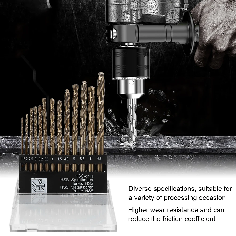 13 قطعة مثقاب ملتوي مصنوع من مادة فولاذية عالية الجودة وعالية السرعة ومتينة وعمر خدمة طويل وسهل النقل #6