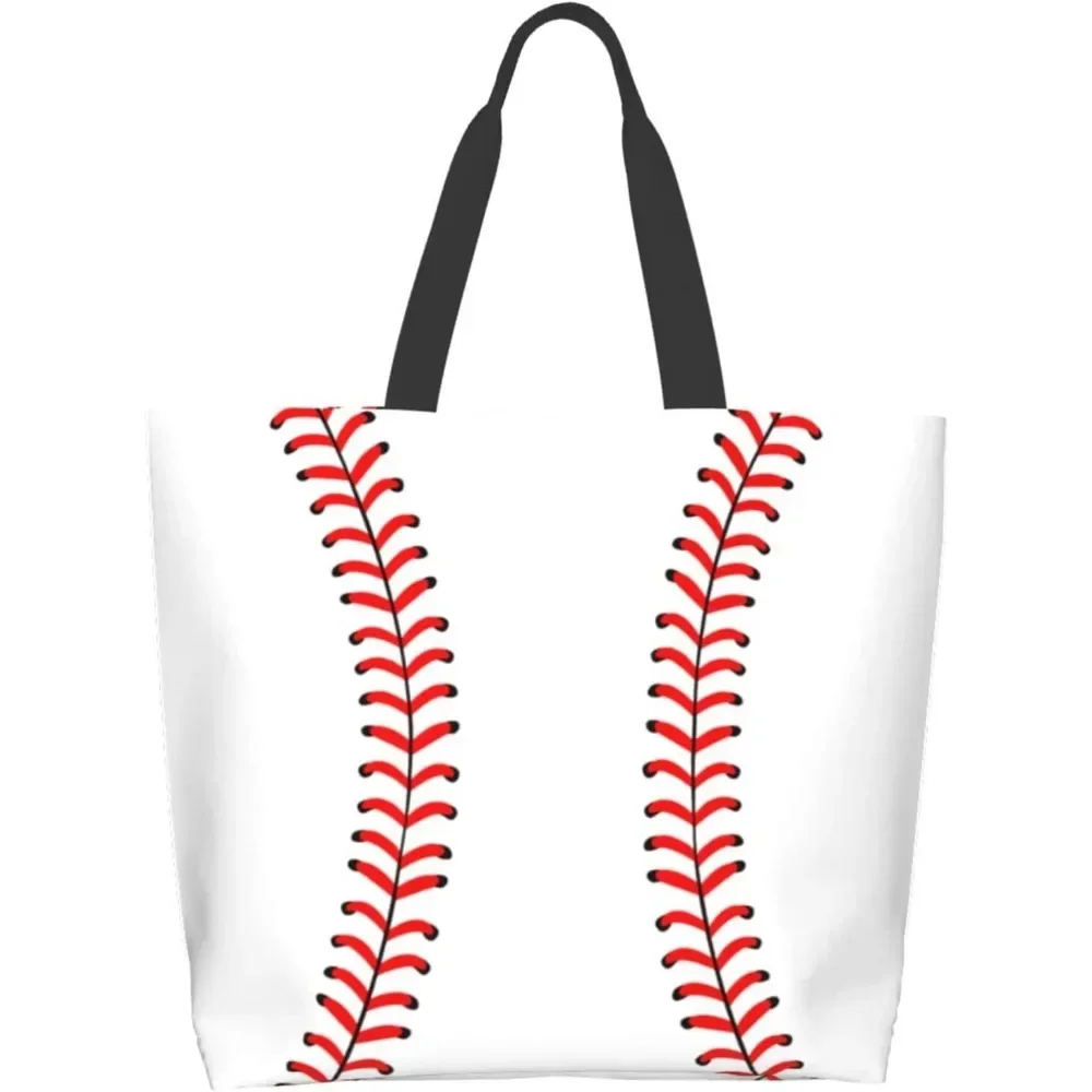 Ball Sports Canvas Tote Bag Woman Pickleball Tote Handbag Large Oversize Casual Canvas Beach Travel Reusable Shopping Bags