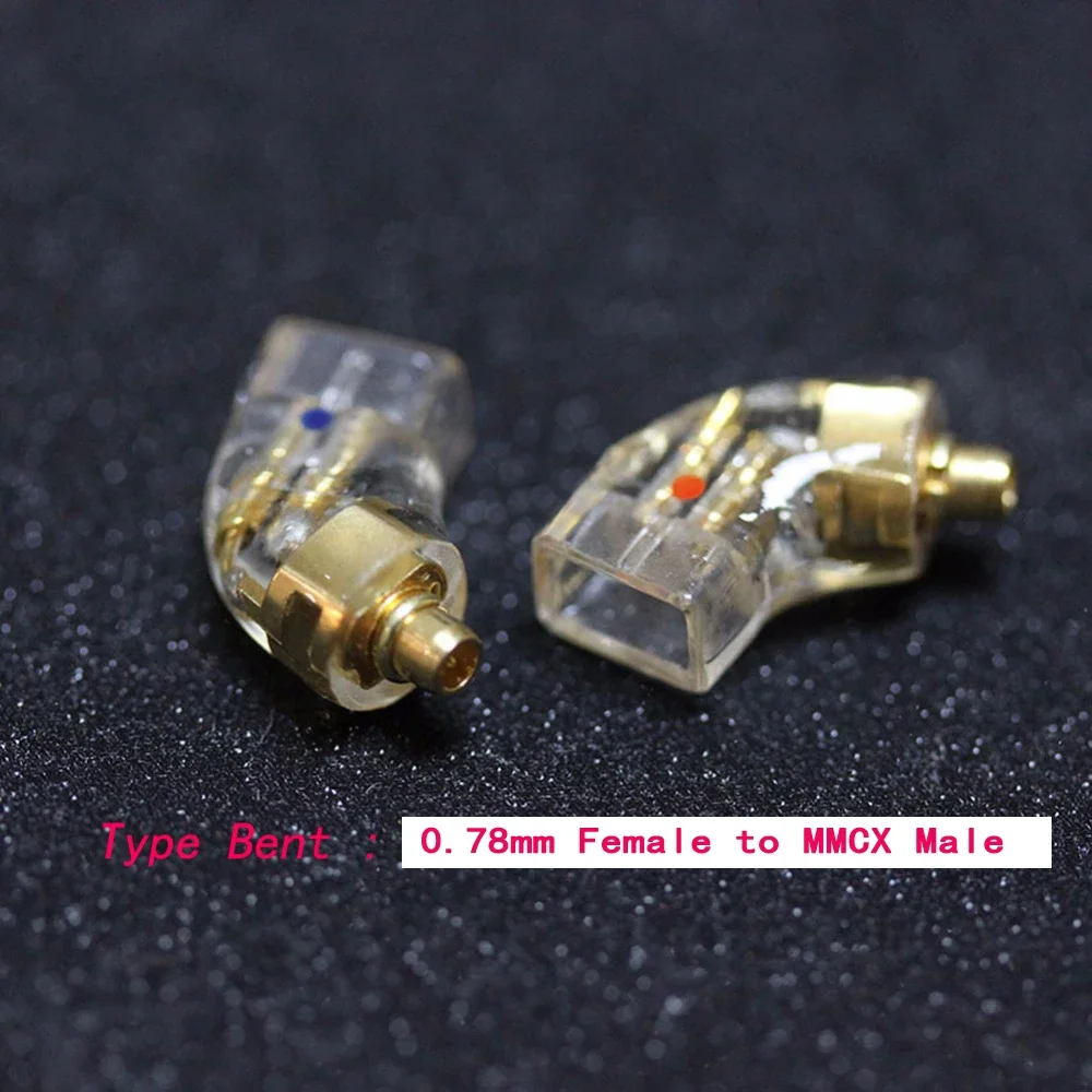 Pair Gold Plated Headphone Plug for MMCX Male to .78mm Female 0.78MM Male to MMCX Female Converter Adapter