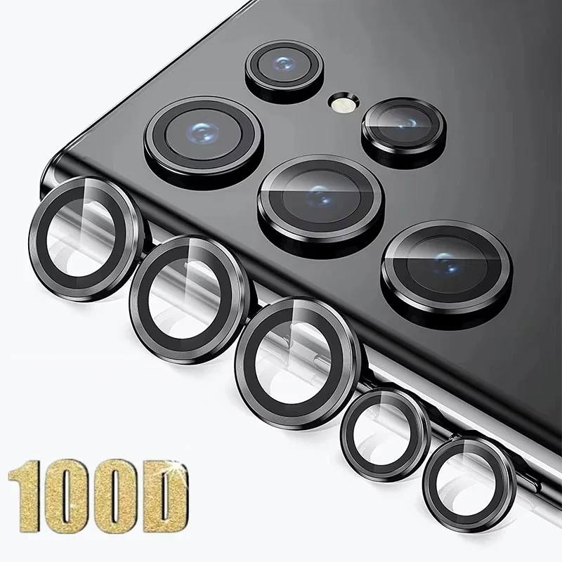 Für Samsung S24 S23 Ultra/FE Objektiv Protektoren Aluminium Legierung Metall Gehärtetem Glas Kamera Film Für Galaxy S24 S23 plus Zubehör
