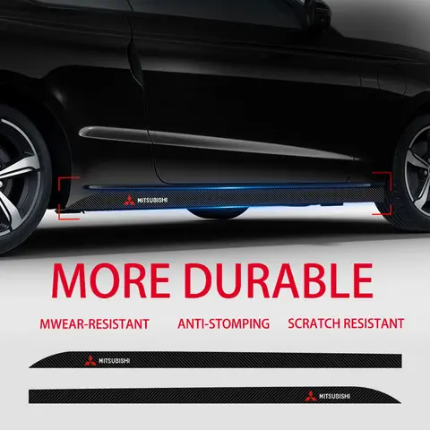 मित्सुबिशी ASX लांसर पजेरो आउटलैंडर L200 EVO के लिए 2 पीस कार्बन फाइबर कार डोर साइड स्कर्ट डीकैल स्टिकर - बॉडी डेकोरेशन 10 best sales ईवो डिकल्स - №6