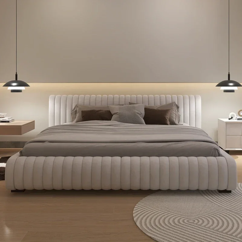 Apartment Nordic Bed Minimalist Modern Aesthetics Light Luxury Cheap Bed Frame Fashionable Wedding Cama De Casal Home Furniture