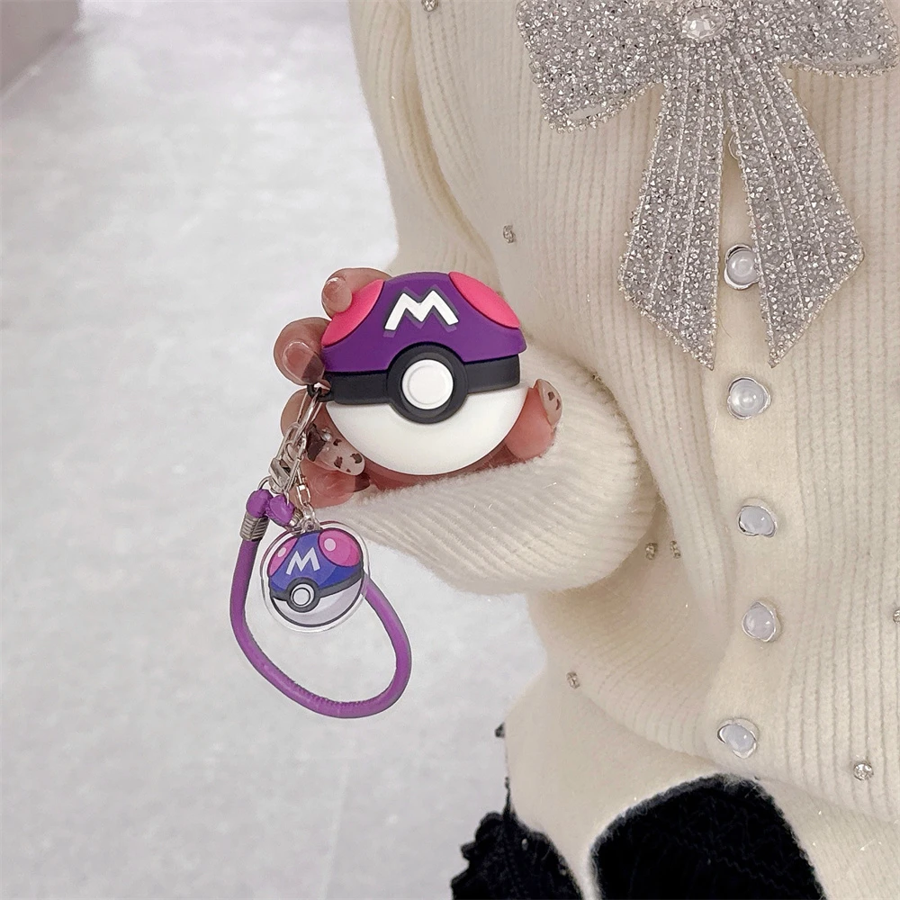 Earphone Case For Airpods 4 2 3 1 Pro 3 2 3D Pocket Monsters Pokemon Poké Ball Wireless Bluetooth Headset Protective Hard Cover view 5