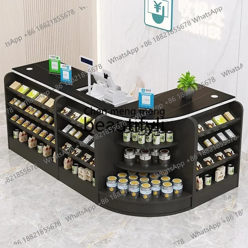 Checkout page Tobacco snack shop counter Small corner cash register table Tobacco and wine cabinet combination