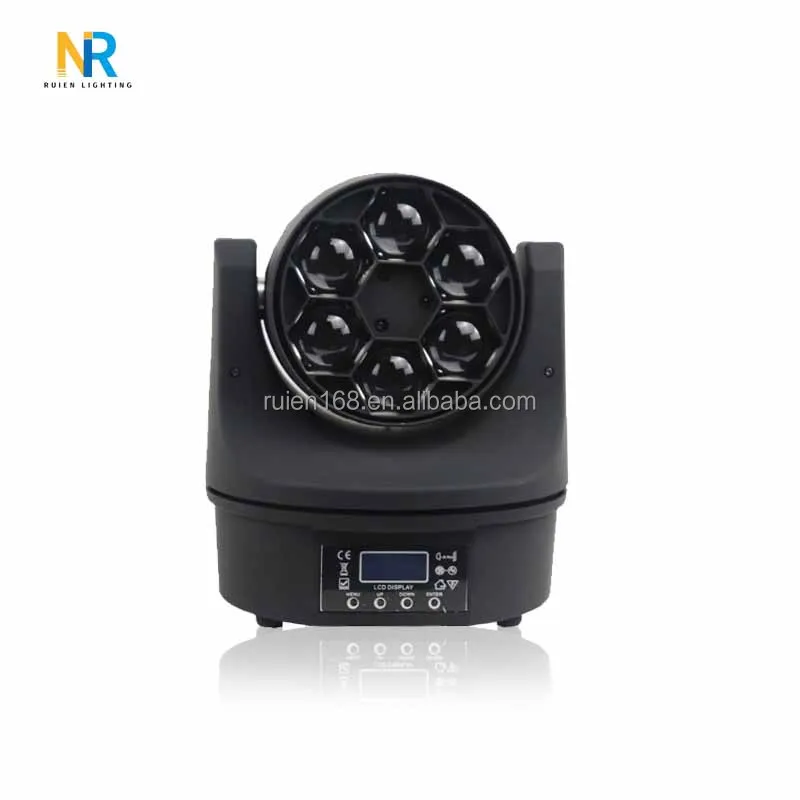 6 Pcs DMX 512 Controller Bee Eye Moving Head LED RGBW 15W Dye Light Control Mode for LED Lighting