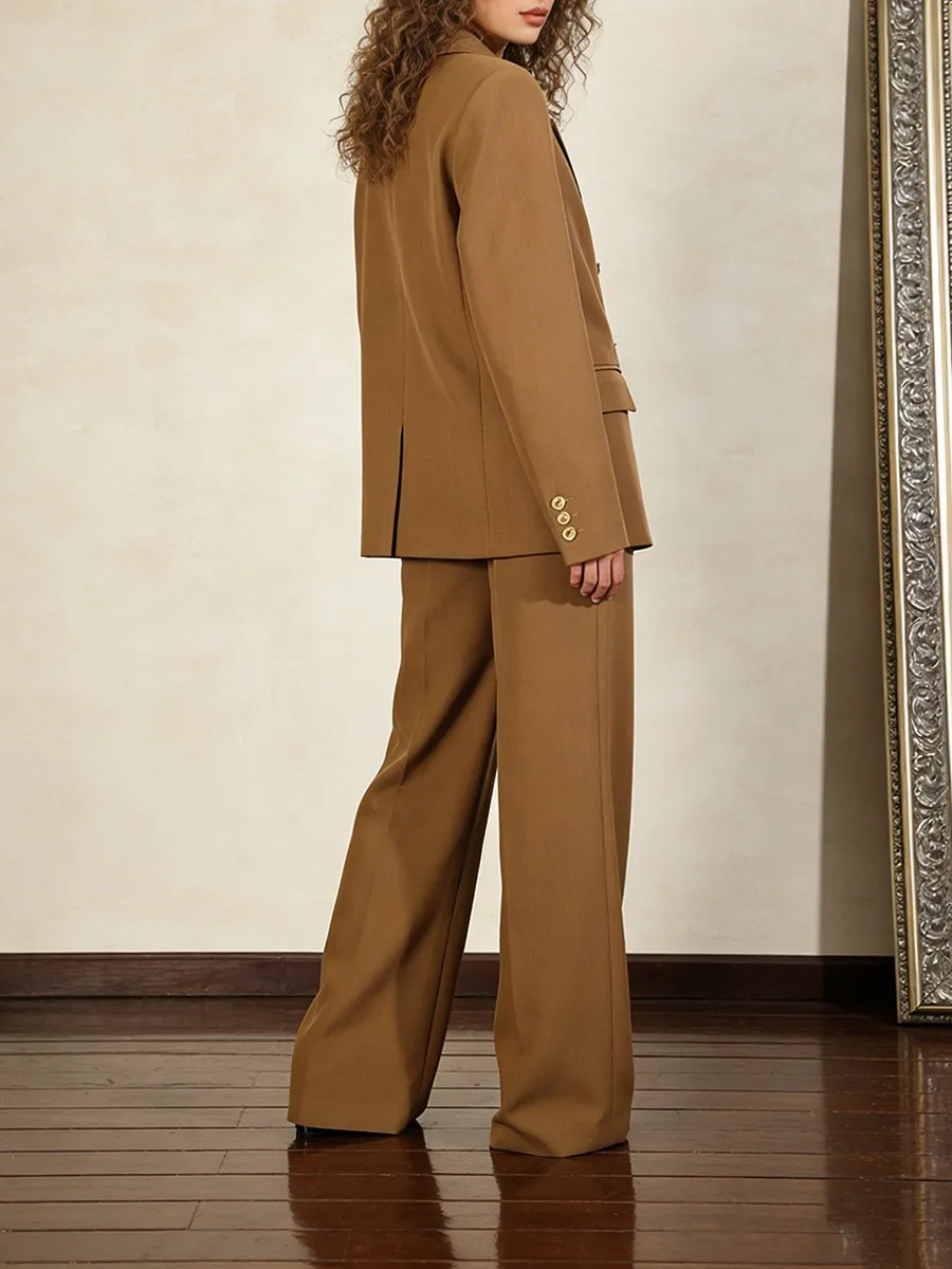 TWOTWINSTYLE, chaqueta bordada Vintage para mujer, cuello con muescas, manga larga, Patchwork, doble botonadura, chaqueta Formal ajustada para mujer