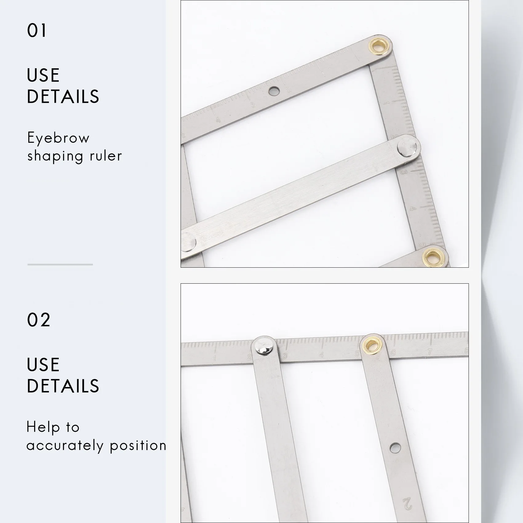 HIWS 1Pcs Eyebrow Ruler Permanent Makeup Eyebrow Ruler Golden Ratio Divider Caliper Microblading Stencil Shaping Tool Tattoos Ac