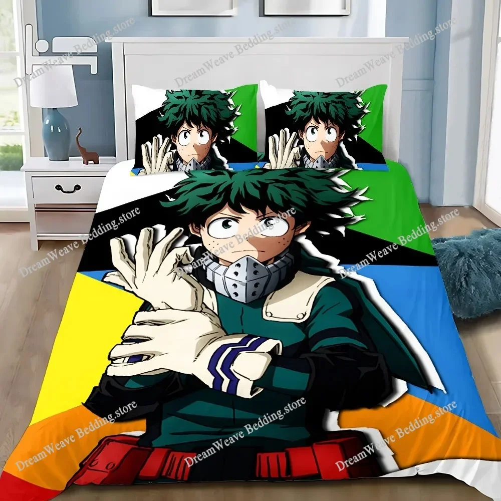 Home Textile Cartoons My H-Hero A-Academia Cover Duvet Cover Pillow Case Boy Girl Polyester Bedding Set King Queen Twin SizeFQH