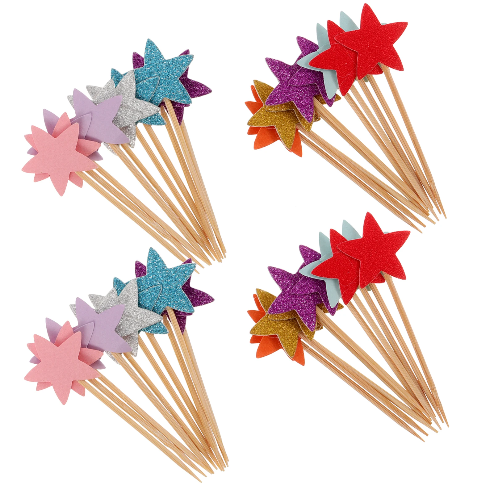 

50pcs Cake Flags Birthday Party Decorations Happy Toppers Cupcake Picks Reusable Creative Food Picks Cake Decorations