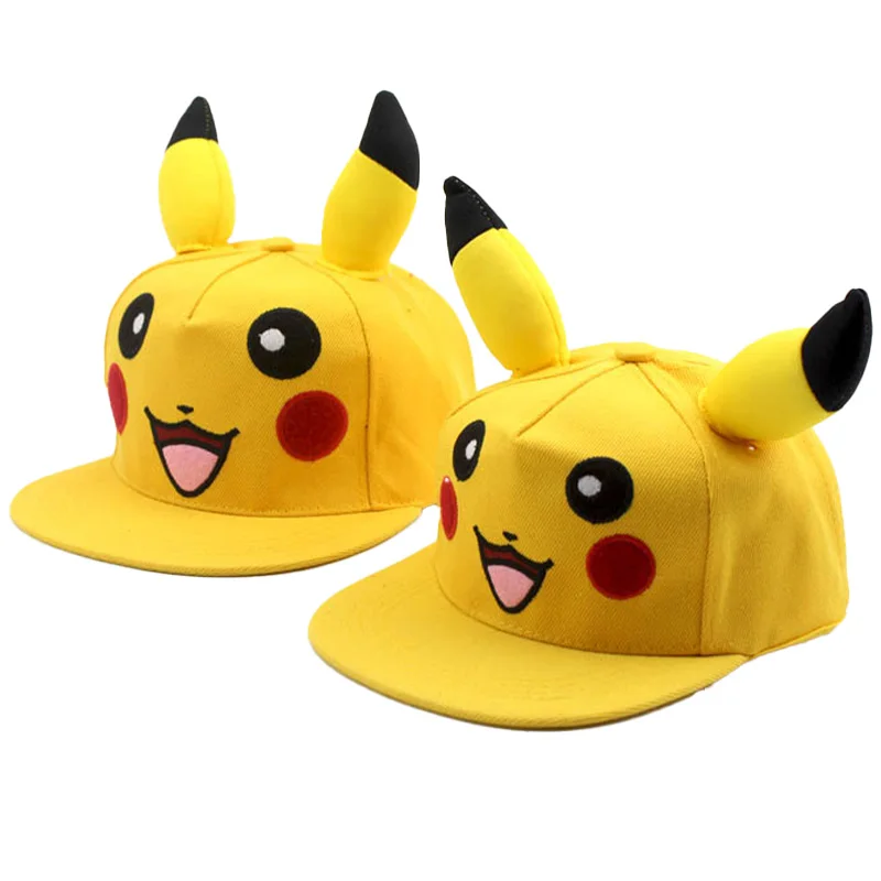 البوكيمون قبعة بحافة بيكاتشو أنيمي عمل الشكل آذان الصيف فتاة الكبار لعبة أطفال صبي رجل قبعة بيسبول الأطفال حفلة هدية عيد ميلاد #6